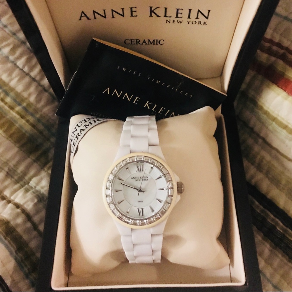 Anne Klein women’s white ceramic watch